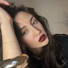 Associate editor Alyssa Brascia wearing dark-red lipstick