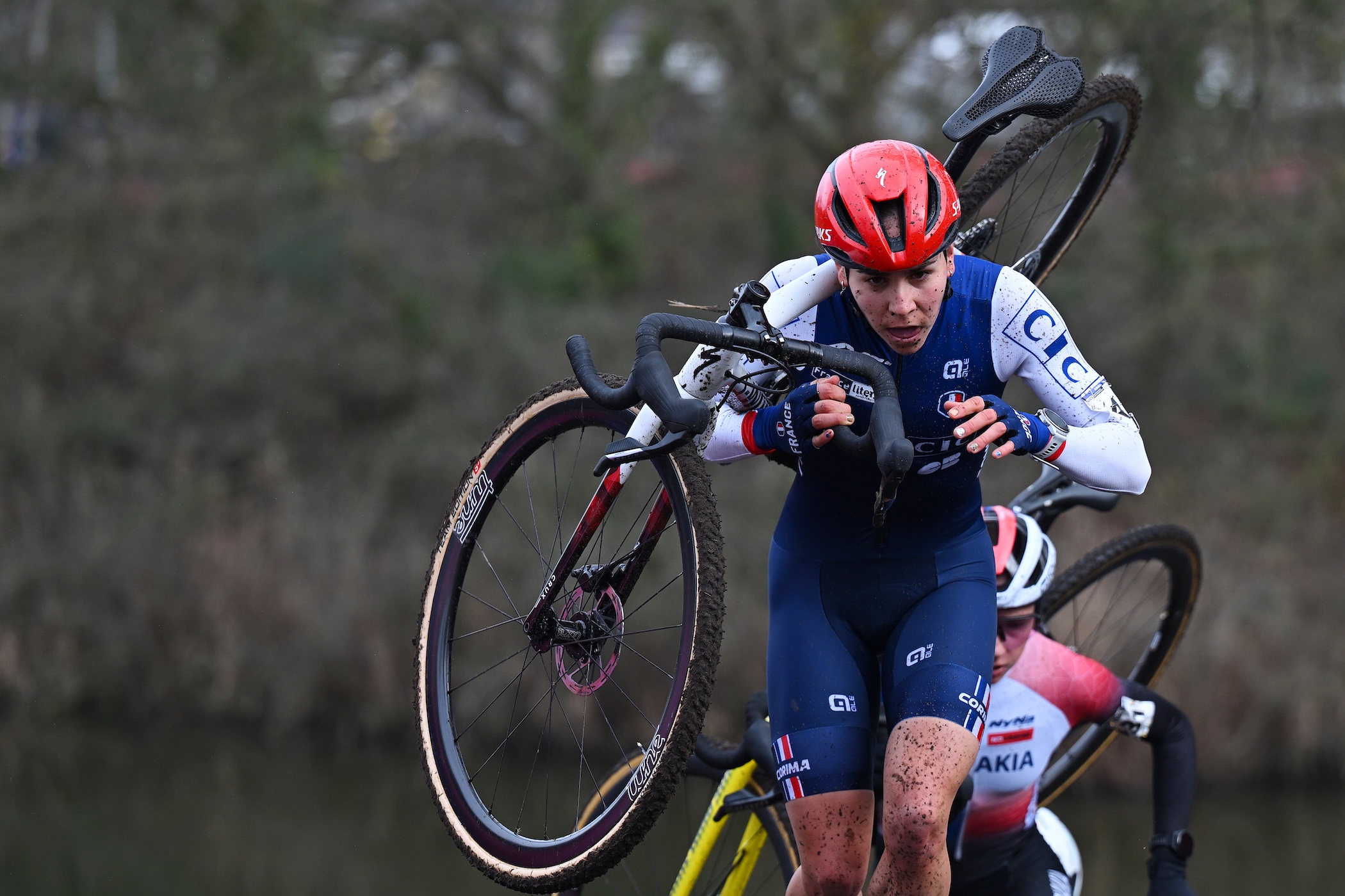 HULST, NETHERLANDS - FEBRUARY 01: Celia Gery of France competes during 77th UCI Cyclo-Cross World Championships 2026 - Women's U23 / #UCIWWT / on February 01, 2026 in Hulst, Netherlands. (Photo by Luc Claessen/Getty Images)