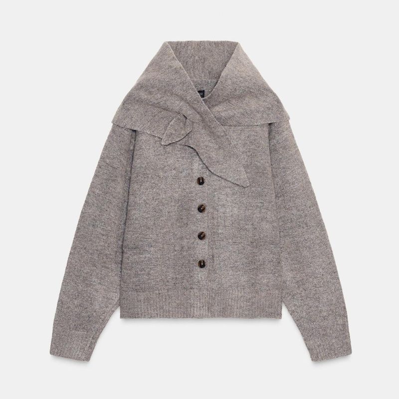 Zara, Cardigan with Scarf Detail
