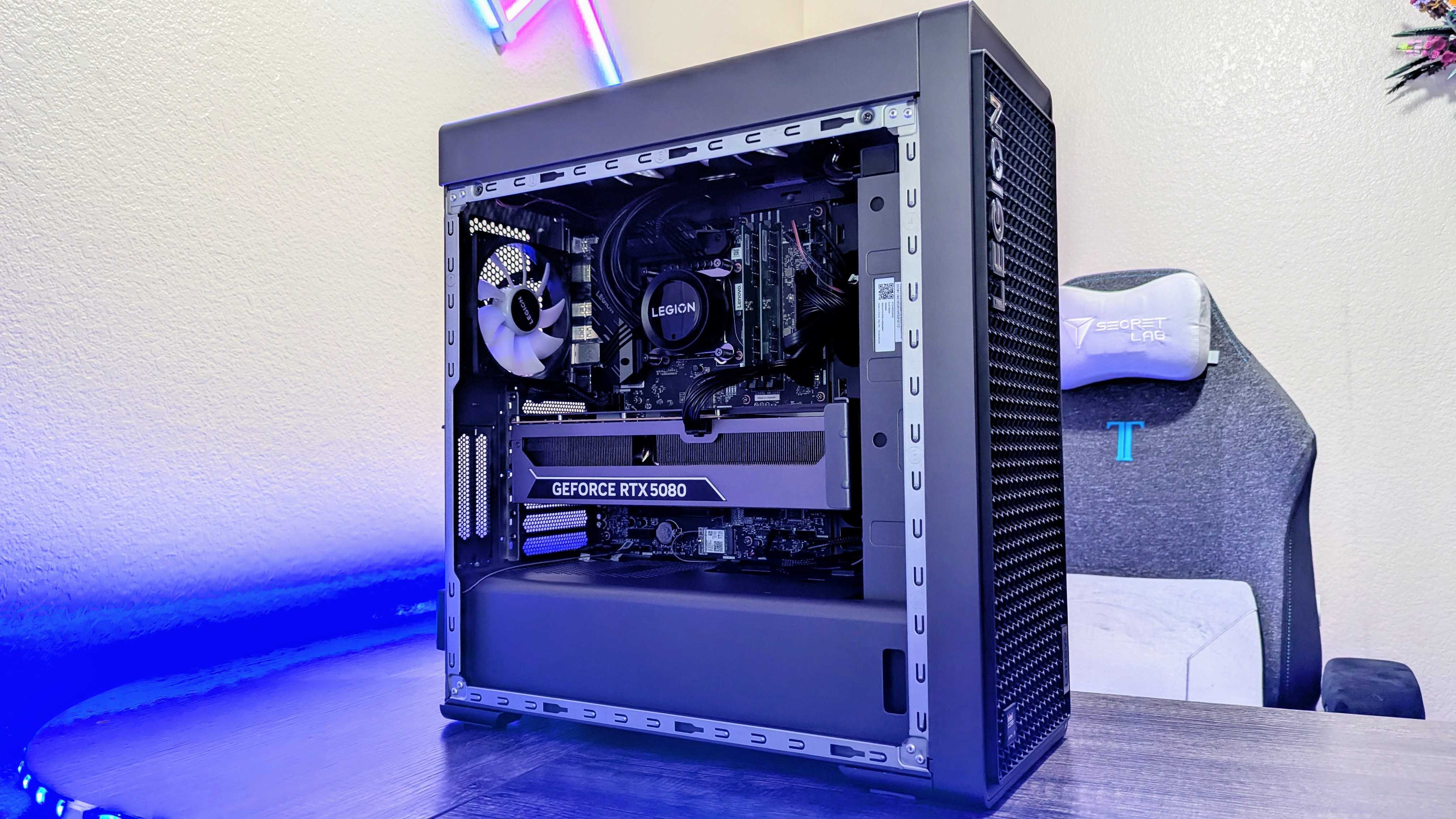 Image of the Lenovo Legion Tower 7i (Gen 10) gaming desktop.