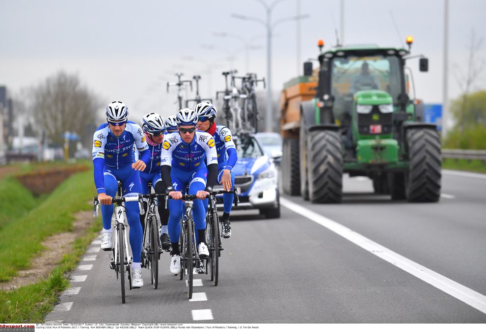 The Tour of Flanders route is open to the public - and their tractors - until race day