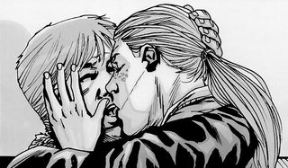 walking dead comic laurie rick kissing