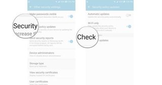 Tap Security policy updates, tap Check for updates