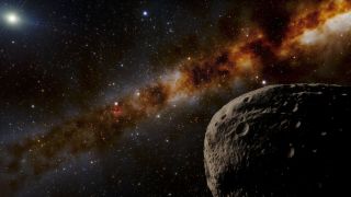 This artist’s illustration imagines what the distant object nicknamed “Farfarout” might look like in the outer reaches of our solar system. The most distant object yet discovered in our solar system, Farfarout is 132 astronomical units from the sun, which is 132 times farther from the sun than Earth is.