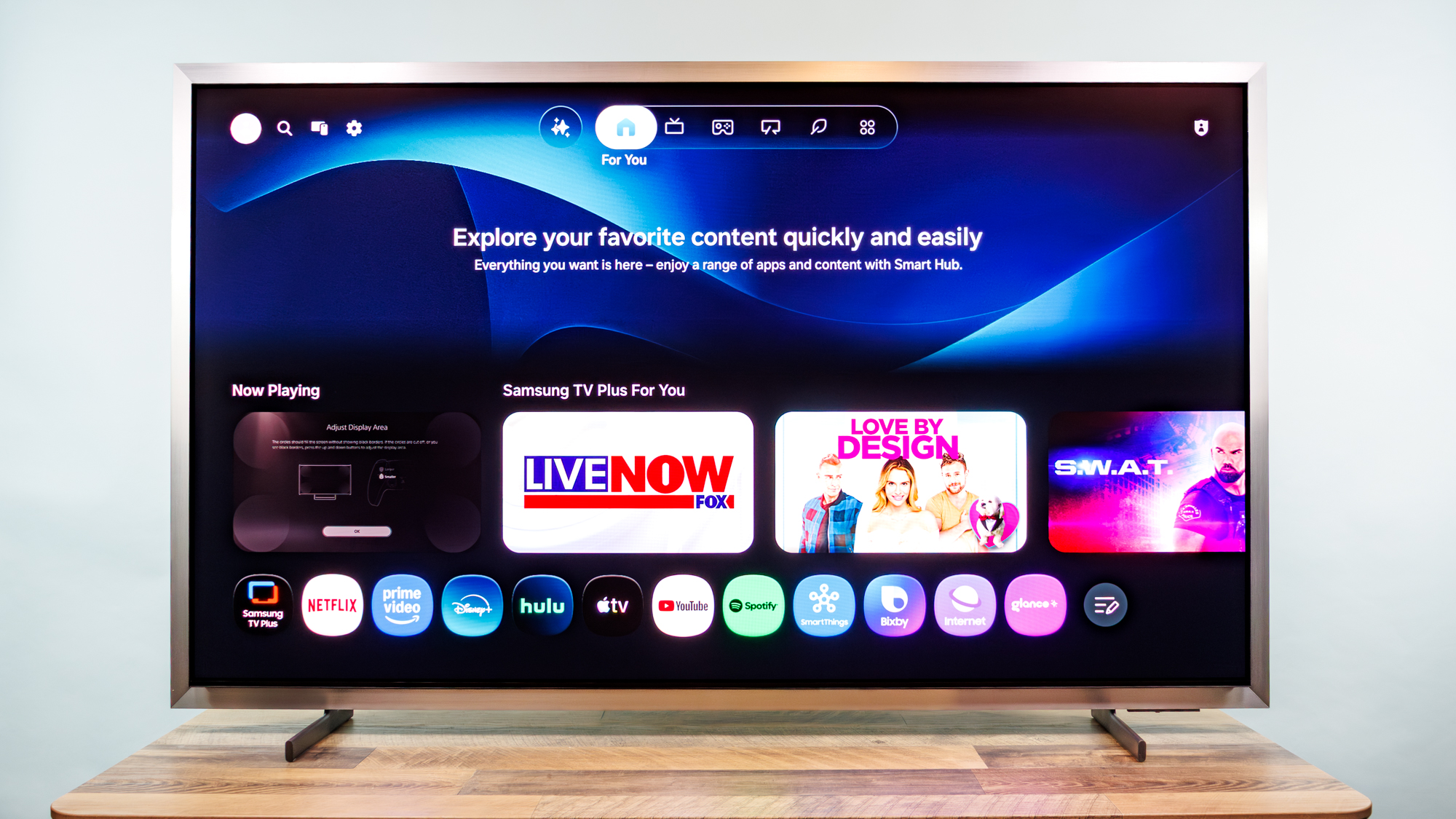 Samsung S95H OLED TV on a desk
