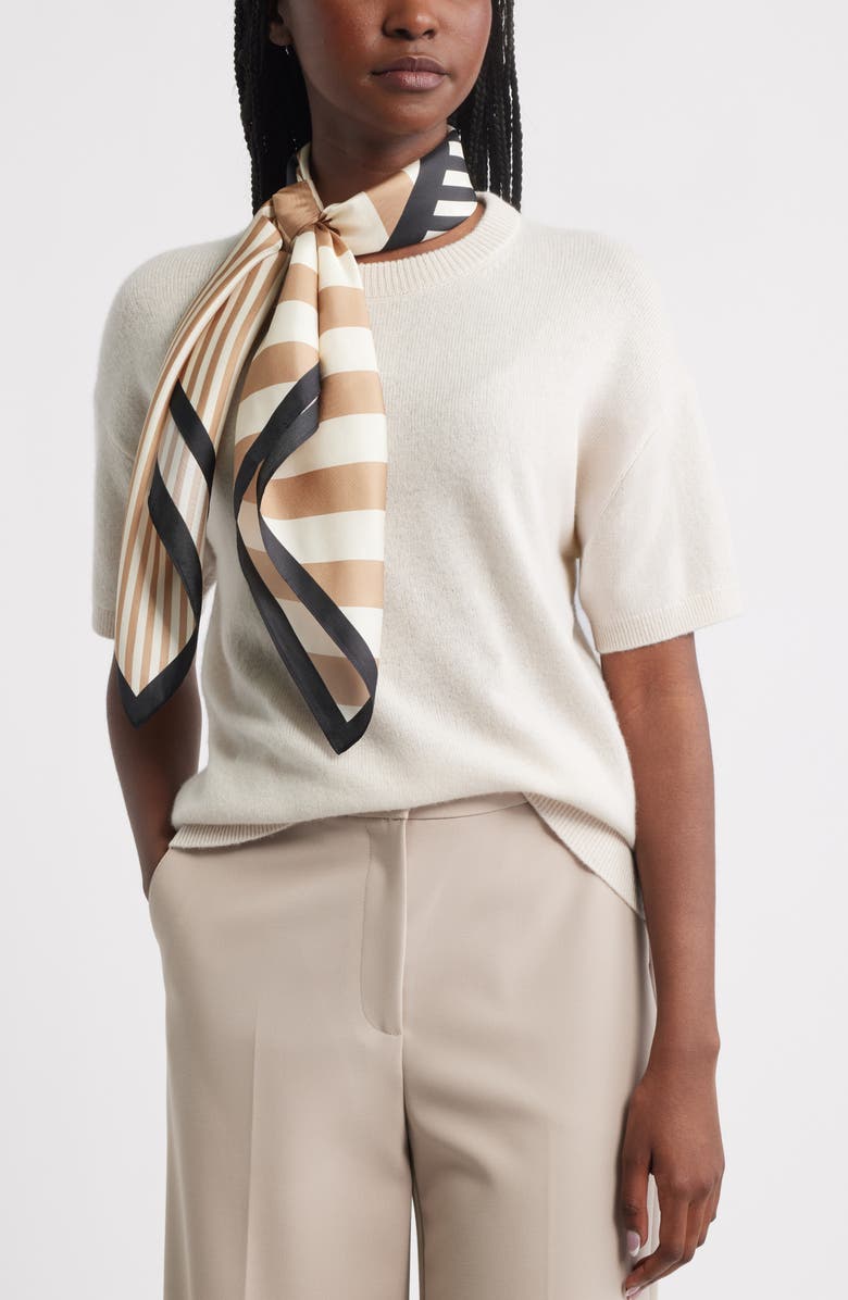 Stripe Square Silk Scarf