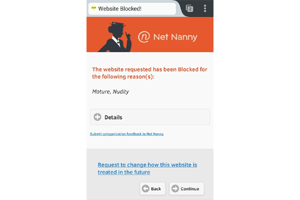 net nanny app opens settings