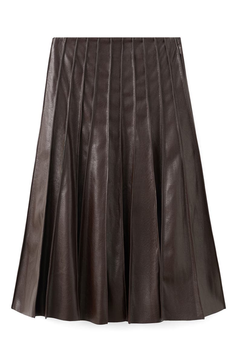 Dalia Pleated Faux Leather Midi Skirt
