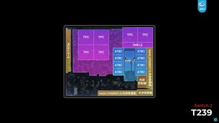 Die shot of T239 chip from Geekerwan video on the Switch 2 processor