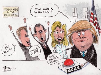 Political cartoon U.S. Trump family activities