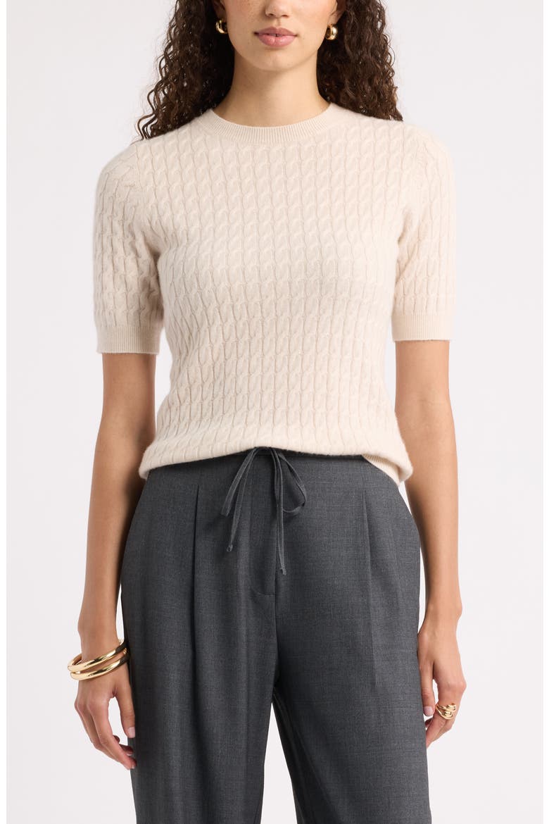 Cashmere Mini Cable Sweater Tee