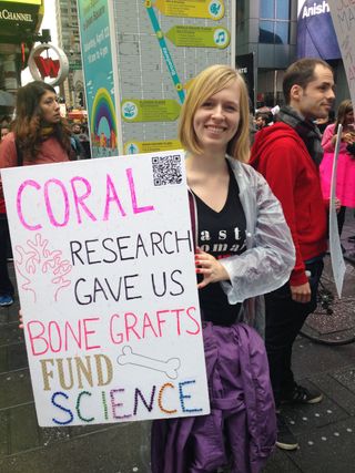 Marchers represented a variety of scientific interests, ranging from medical science to ocean science.