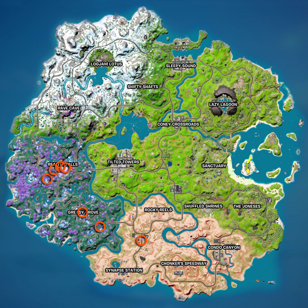 Fortnite Level Up Tokens Week 2 locations map