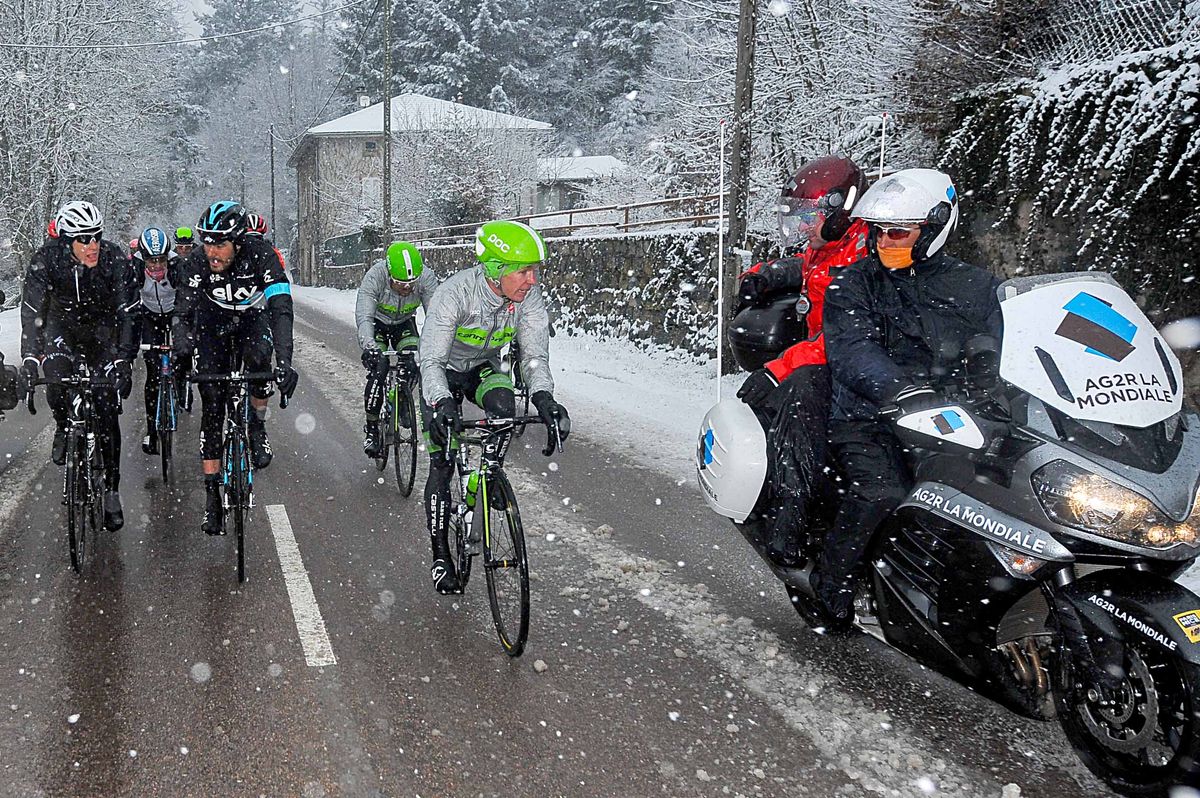 Cannondale's Tom-Jelte Slagter asks if the race will go on
