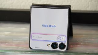 The Samsung Galaxy Z Flip 7 using various Galaxy AI features.