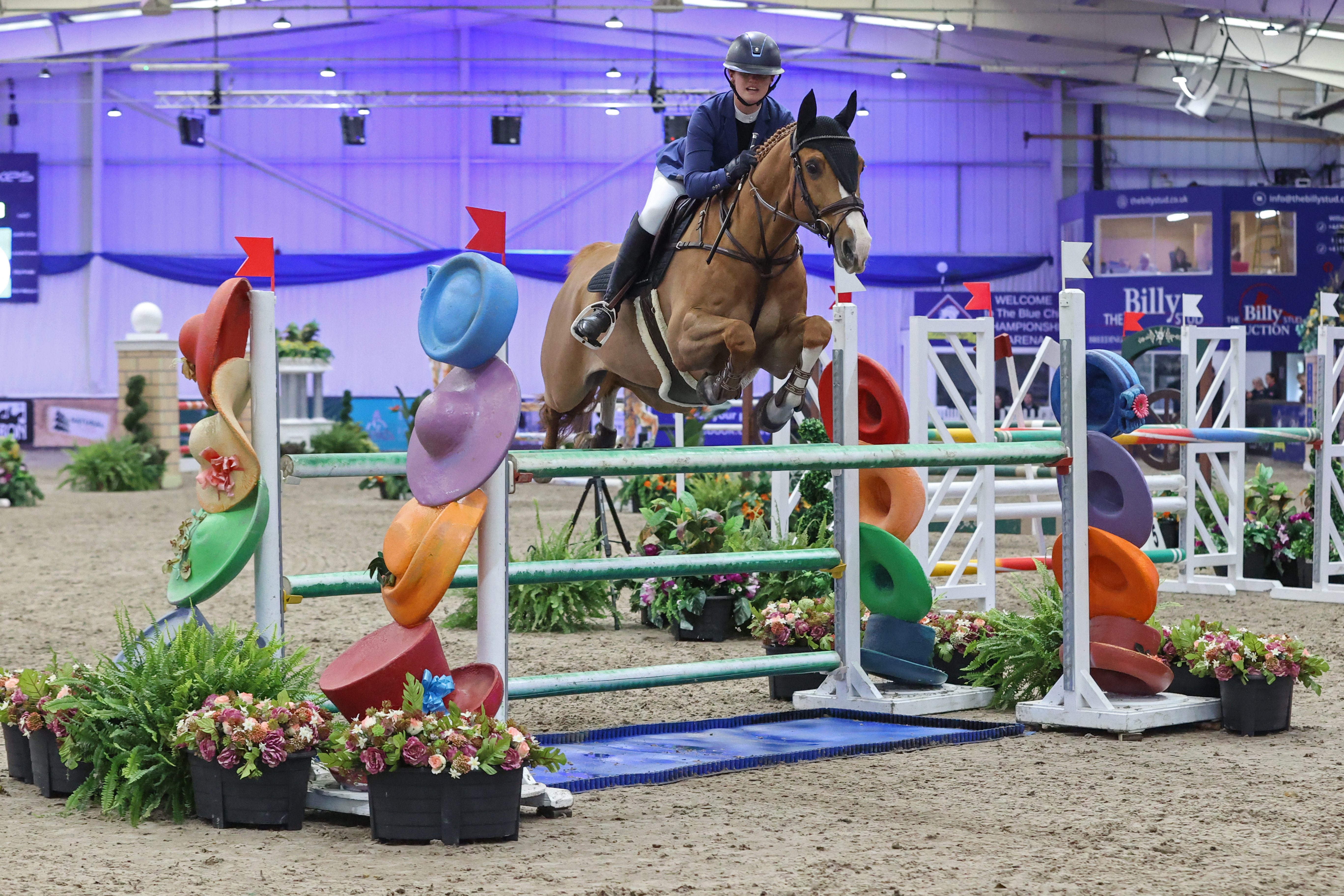 Louise McDonald and Fanta-Astic clear a controversial course set for the star final at the Blue Chip Winter Showjumping Championships.