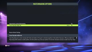 FIFA 22 crossplay test opt in matchmaking