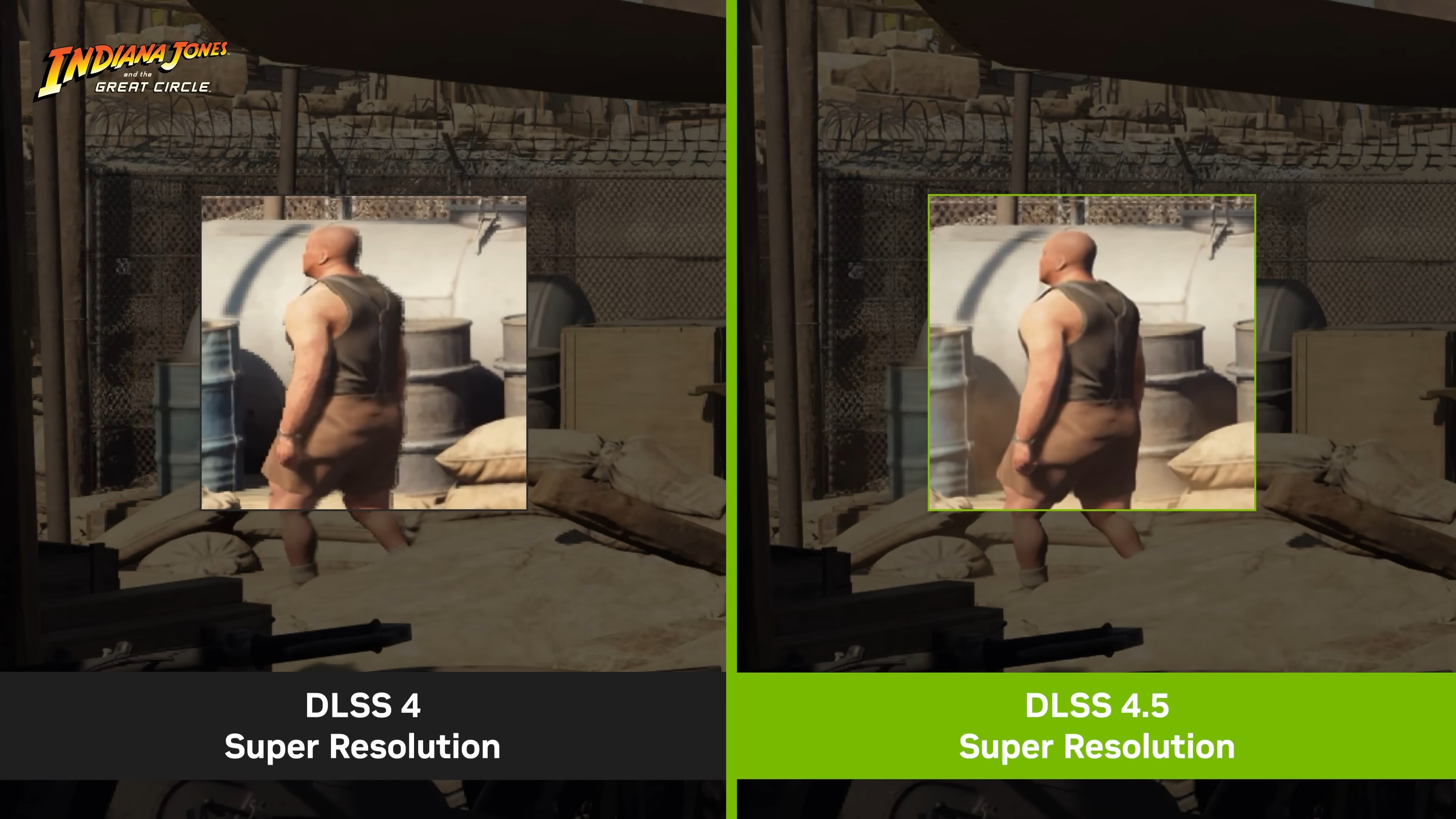 A DLSS 4.5 comparison showing ultra performance mode image quality