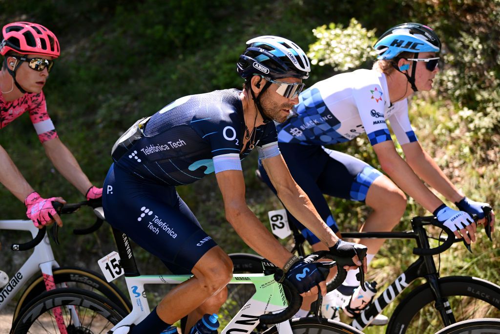 MONT VENTOUX FRANCE JUNE 14 Alejandro Valverde Belmonte of Spain and Movistar Team competes during the 4th Mont Ventoux Denivele Challenge 2022 a 153km one day race from VaisonlaRomaine to Mont Ventoux 1893m MVDC on June 14 2022 in Mont Ventoux France Photo by Dario BelingheriGetty Images