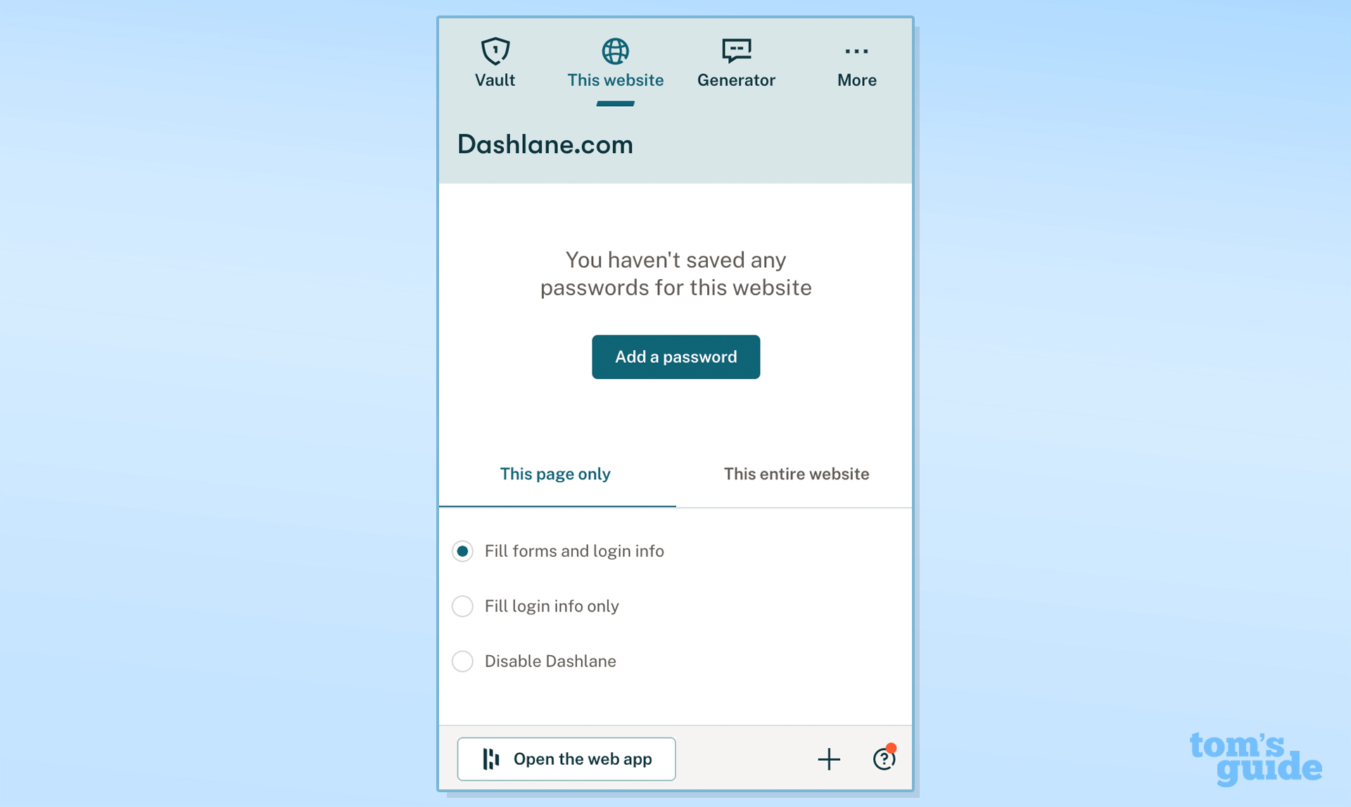 Dashlane password manager