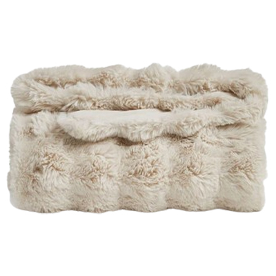 faux fur cream throw