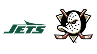 The New York Jets logo and Anaheim Ducks logo design