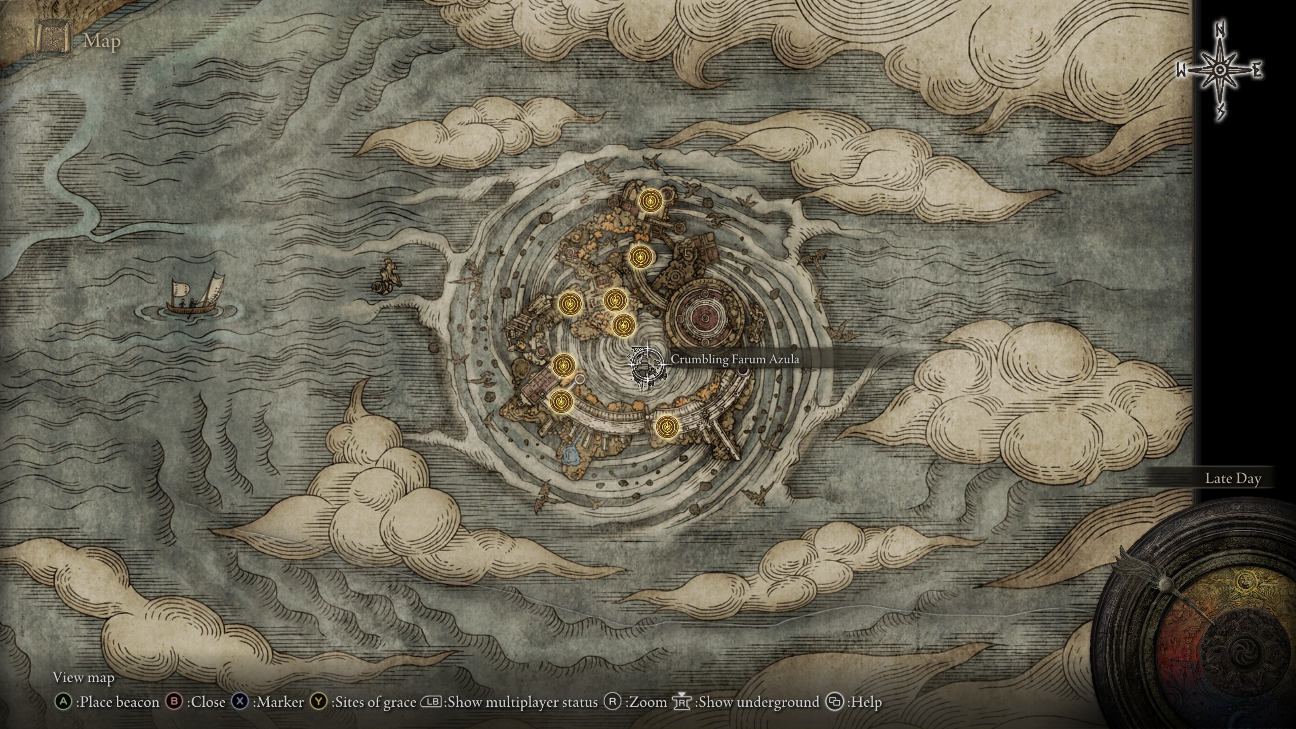 Elden Ring Crumbling Farum Azula map