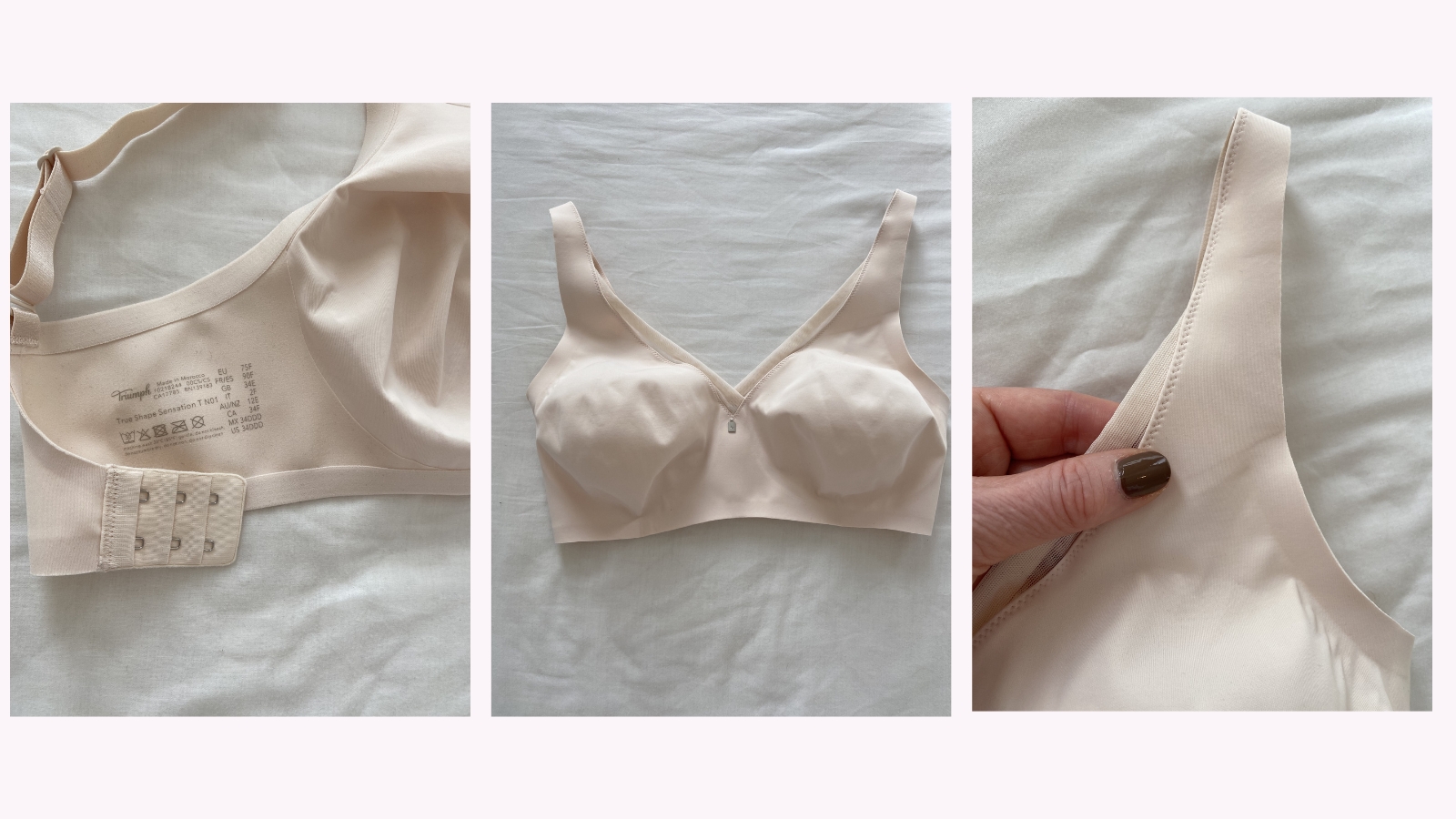 Julie Player testing Triumph true shape sensation bra