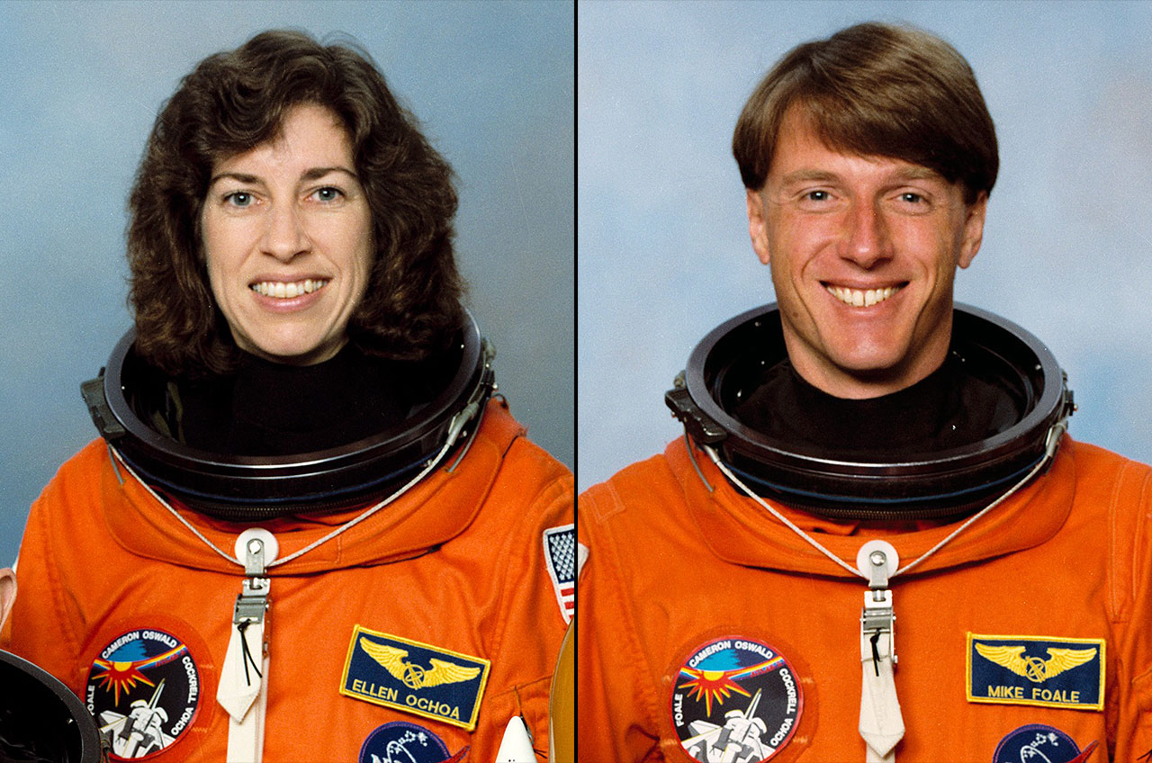 Ellen Ochoa and Michael Foale