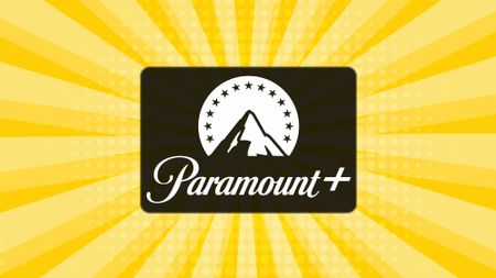 Paramount+ logo on a yellow background