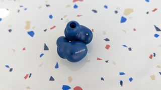 The Phiaton BonoBuds wireless earbuds on display