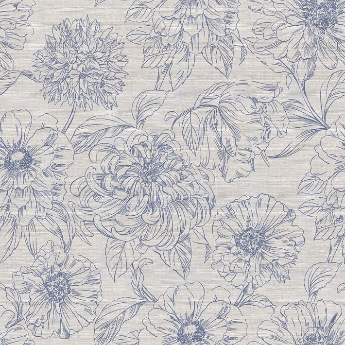 Blooms Grasscloth Wallpaper