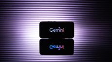 Google Gemini AI logo and branding picture on a smartphone screen.