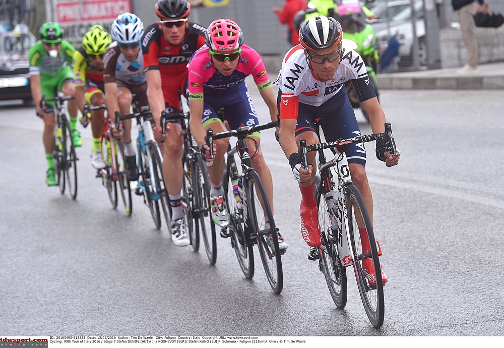 Stefan Denifl (IAM Cycling) leads the day's breakaway during stage 7