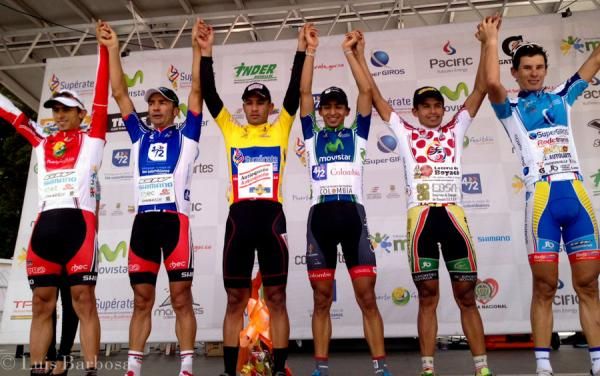 The stage 6 podium