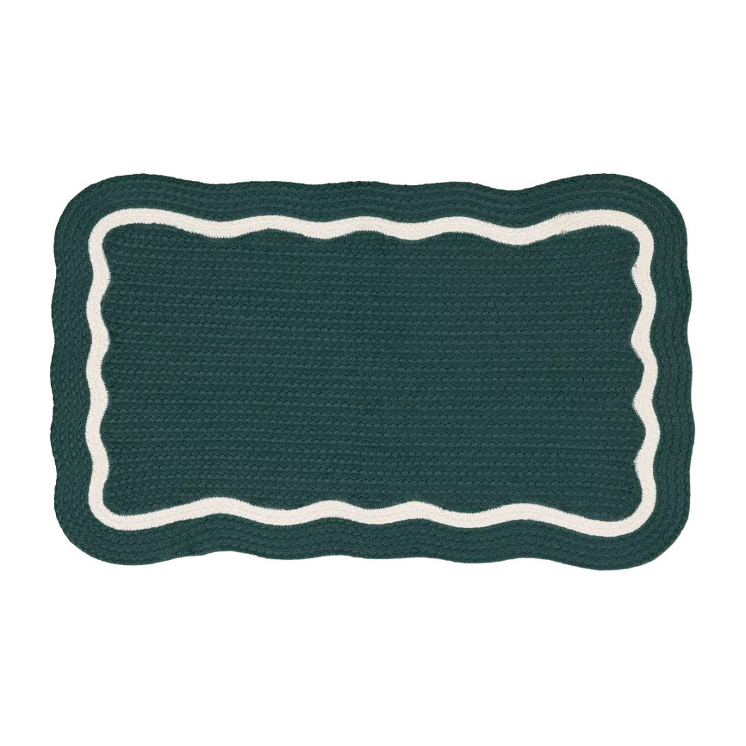 Threshold, Braided Scallop Rug, 1&#039;8&amp;quot; x 2&#039;10&amp;quot;