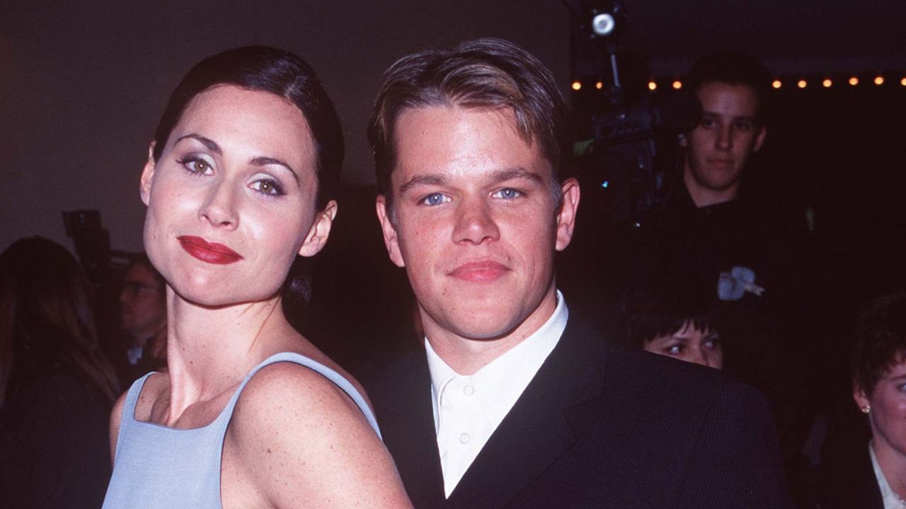 Minnie Driver and Matt Damon attend the premiere of &#039;Good Will Hunting in 1997