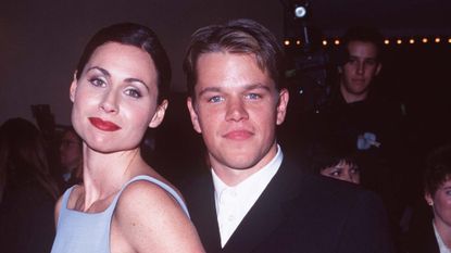 Minnie Driver and Matt Damon attend the premiere of 'Good Will Hunting in 1997