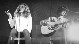 Robert Plant and Jimmy Page onstage in 1972