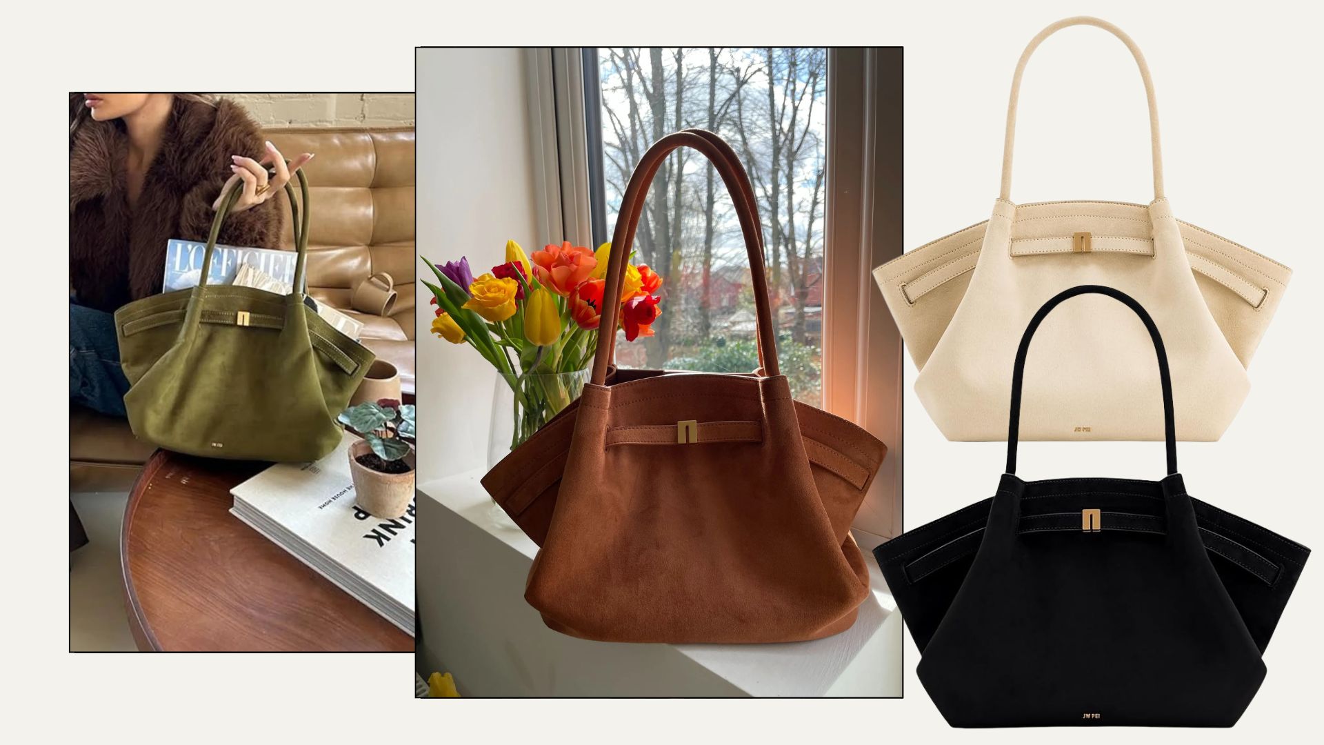 Images of JW Pei suede handbag