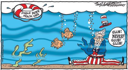 Political cartoon U.S. GOP health care reform single payer