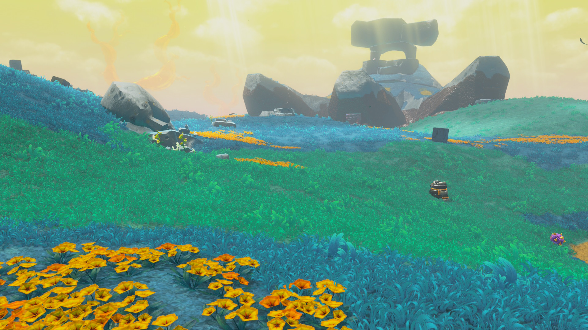 A wide shot showing off a landscape in Donkey Kong Bananza
