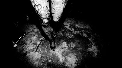 Monochrome, Monochrome photography, Darkness, Black-and-white, Foot, Ankle, Boot, Stock photography, 