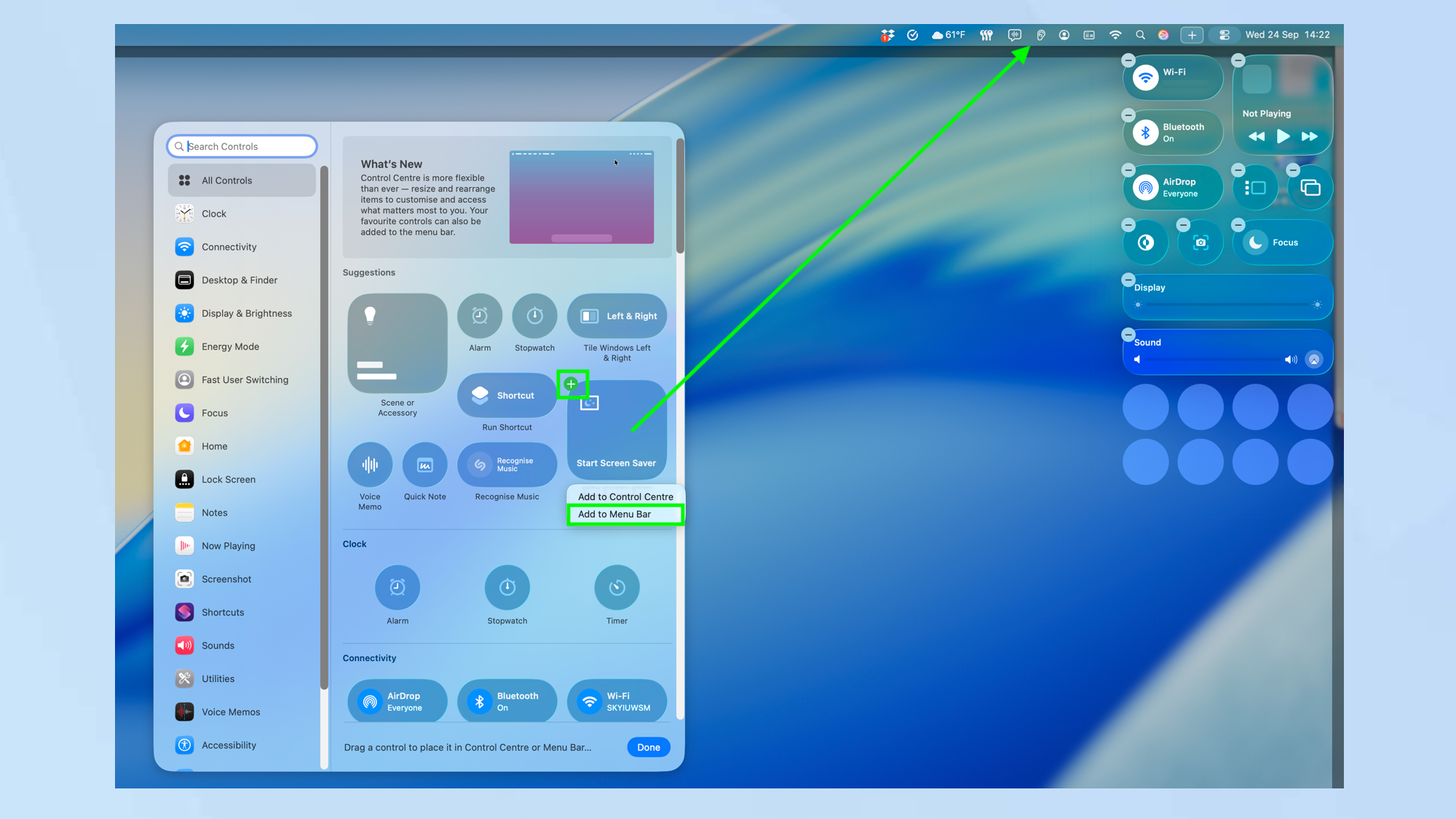 How to customize the Control Center in macOS Tahoe