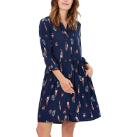 RRP: $86.57 / £76.45 | Joules Feather Printed Shirt Dress | If you love the Queen Consort's dress choice, try this  navy shirt dress, featuring a similar feather print pattern. Easily styled up or down the print works for all seasons for a truly versatile buy. 