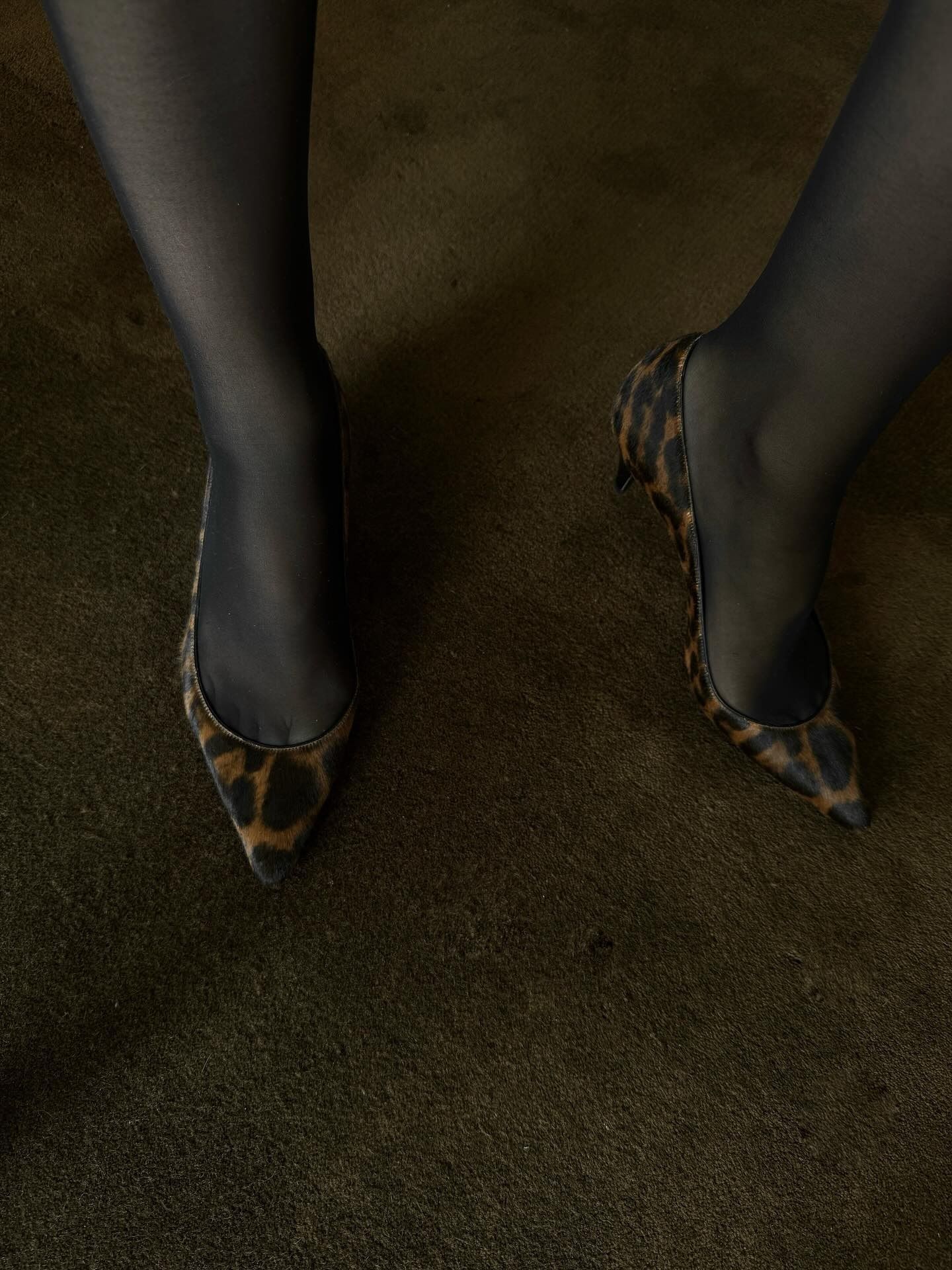 A pair of leopard-print heels.