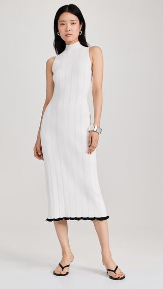 Proenza Schouler White Label Kim Knit Dress in Compact Pointelle Rib