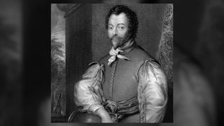 A portrait of Sir Francis Drake.