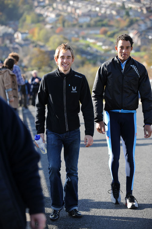 Dan Fleeman and David Clarke check the course, National Hill-Climb Championship 2009