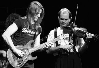 Steve Morse and Allen Sloan M.D. of Dixie Dregs perform at Center Stage February 14, 1992, in Atlanta, Georgia.